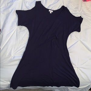 Navy off the shoulder dress